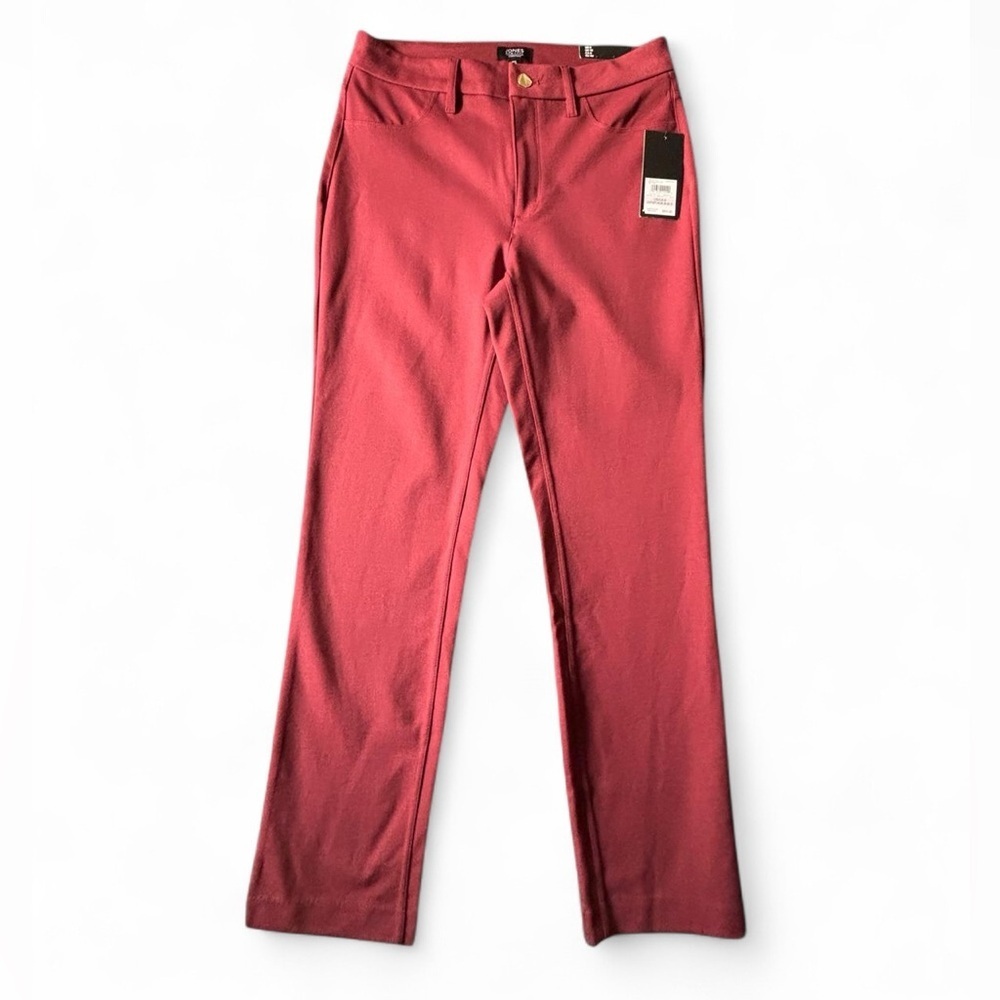 Jones New York Signature Slim Fit Pants Bordeaux Red Size 6 NWT Stretch